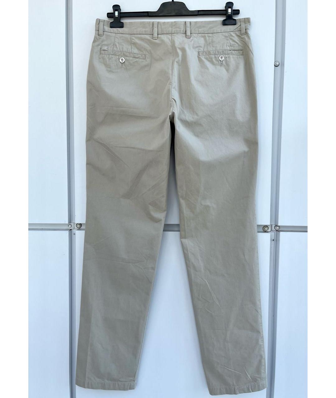 ERMENEGILDO ZEGNA Бежевые хлопковые брюки чинос, фото 2
