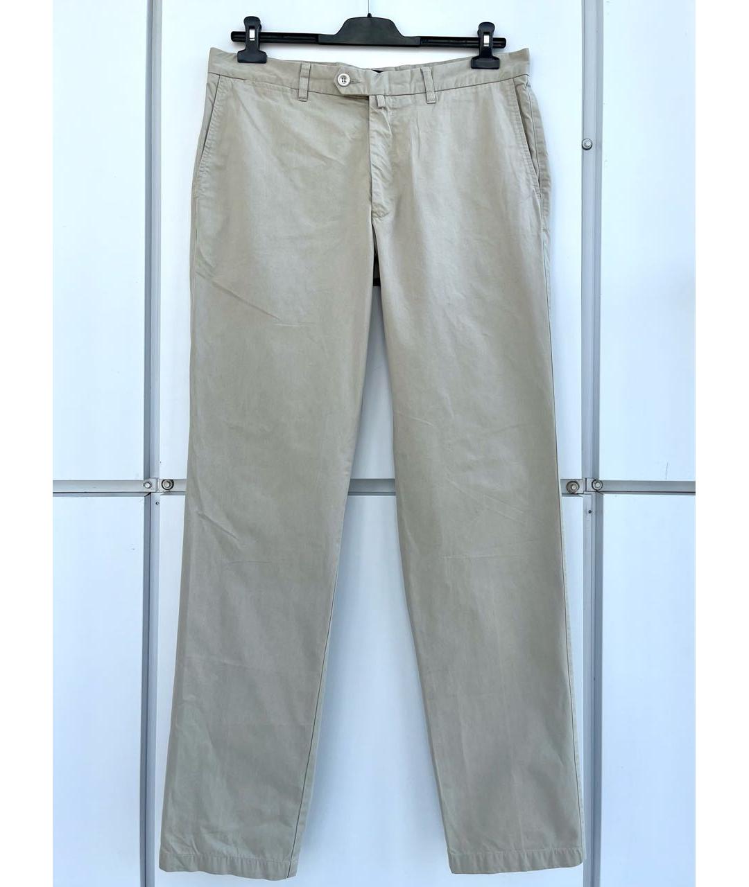ERMENEGILDO ZEGNA Бежевые хлопковые брюки чинос, фото 8