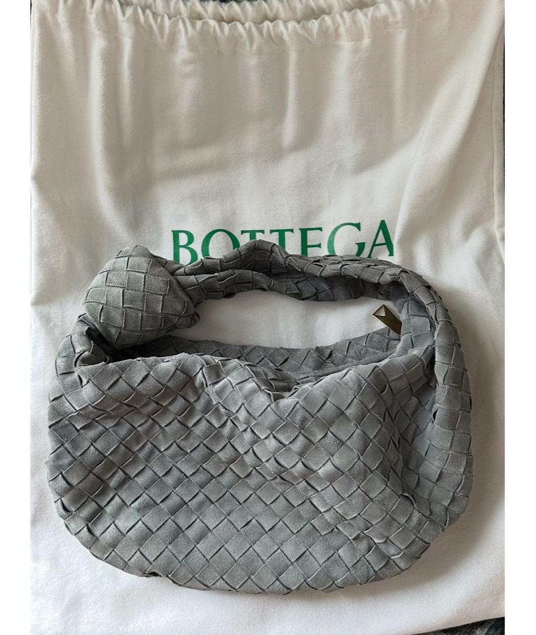 BOTTEGA VENETA Серая замшевая сумка с короткими ручками, фото 3