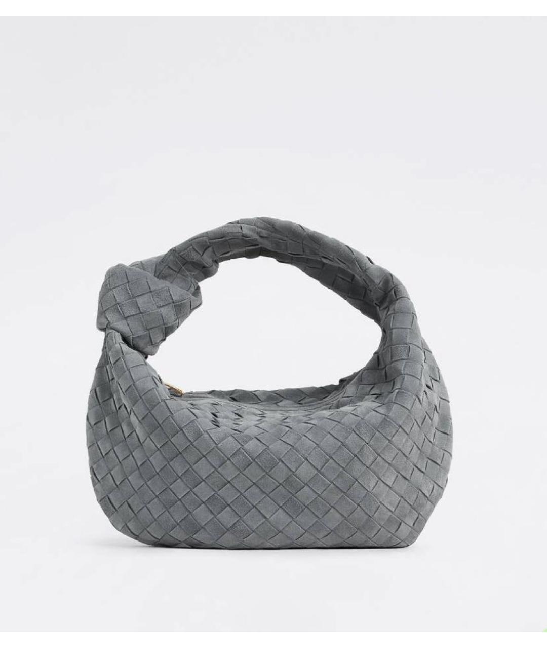 BOTTEGA VENETA Серая замшевая сумка с короткими ручками, фото 6