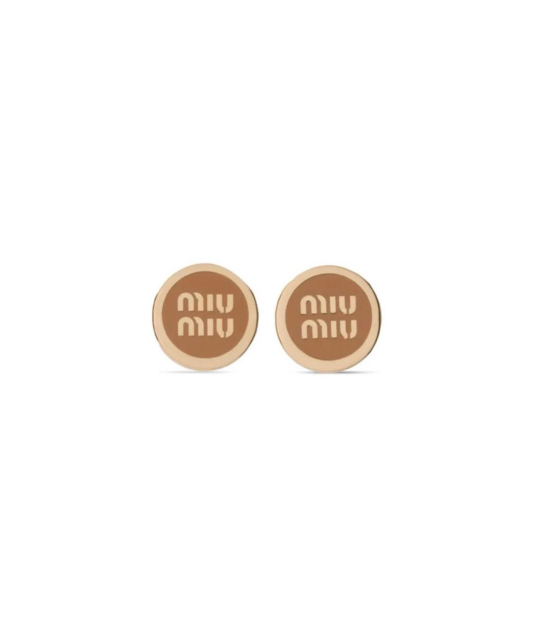 MIU MIU Золотые латунные серьги, фото 1
