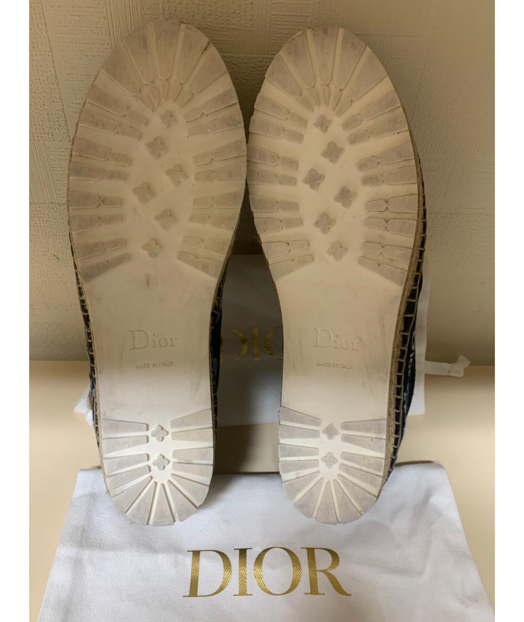 CHRISTIAN DIOR Темно-синие текстильные эспадрильи, фото 4