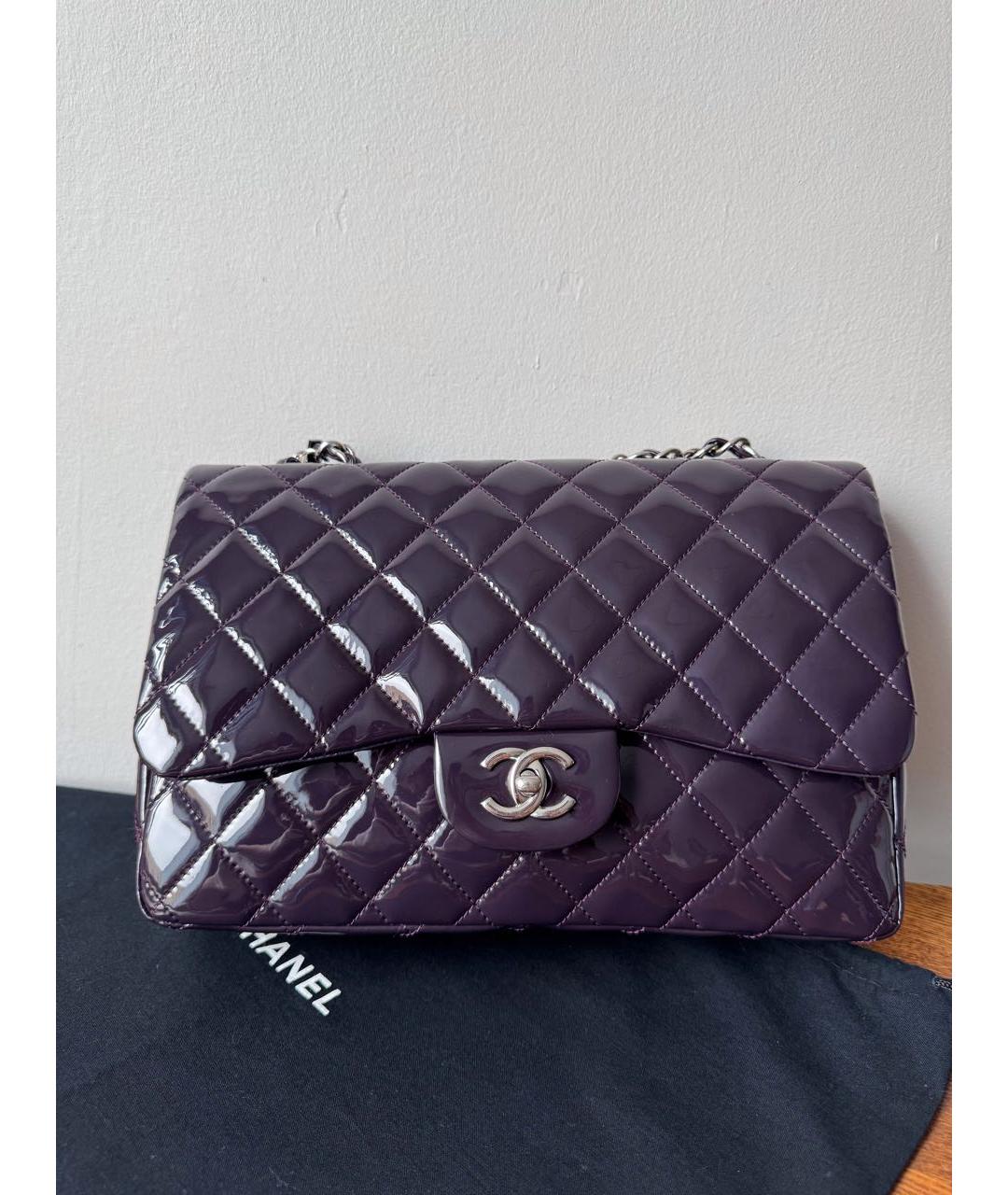 CHANEL Фиолетовая сумка через плечо из лакированной кожи, фото 4