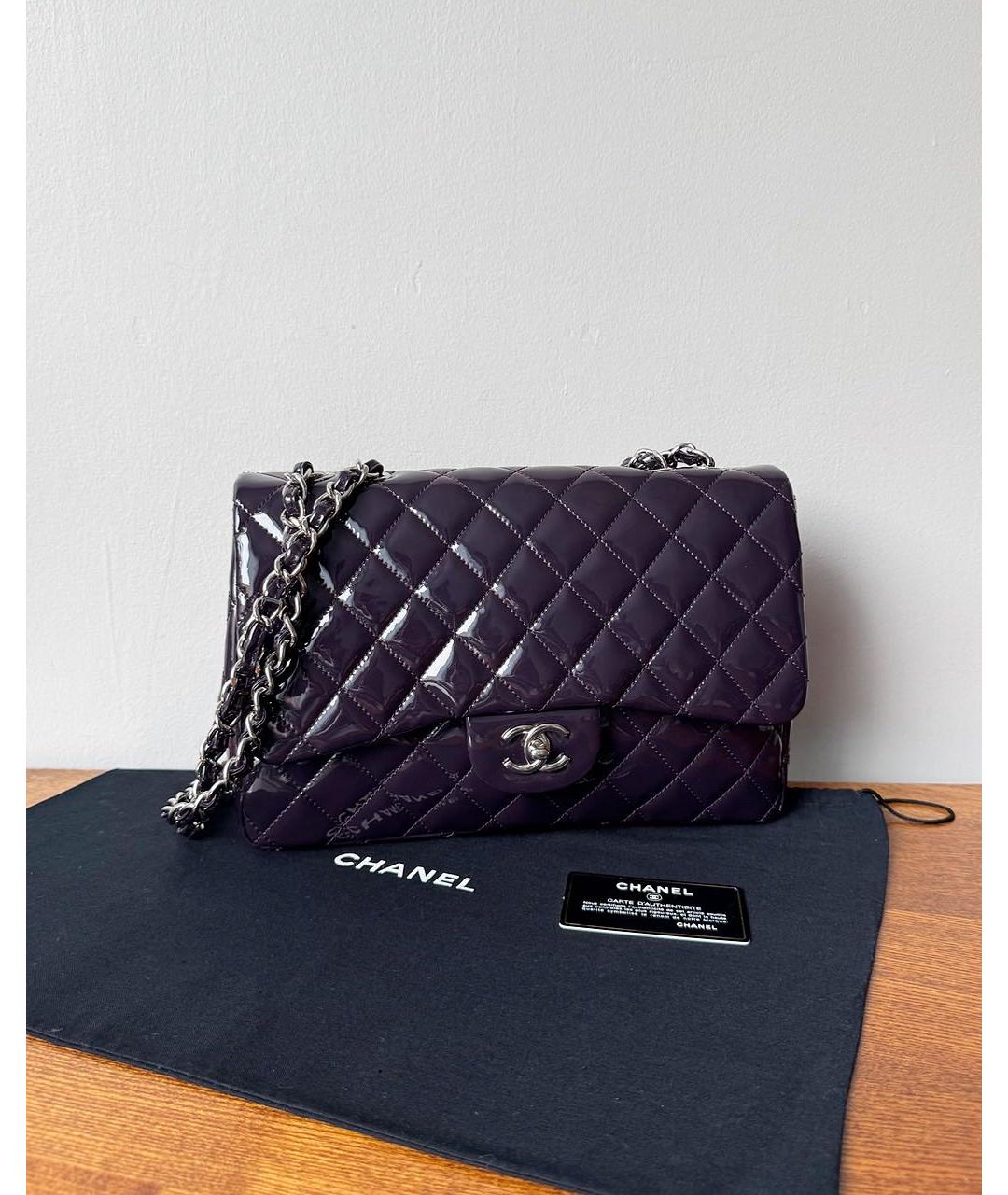 CHANEL Фиолетовая сумка через плечо из лакированной кожи, фото 9