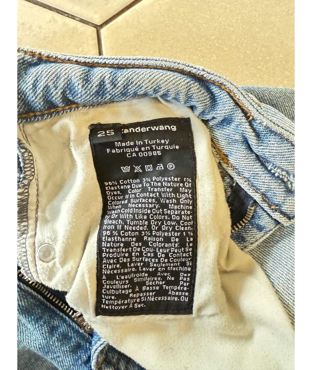 ALEXANDER WANG Синие хлопковые джинсы слим, фото 3