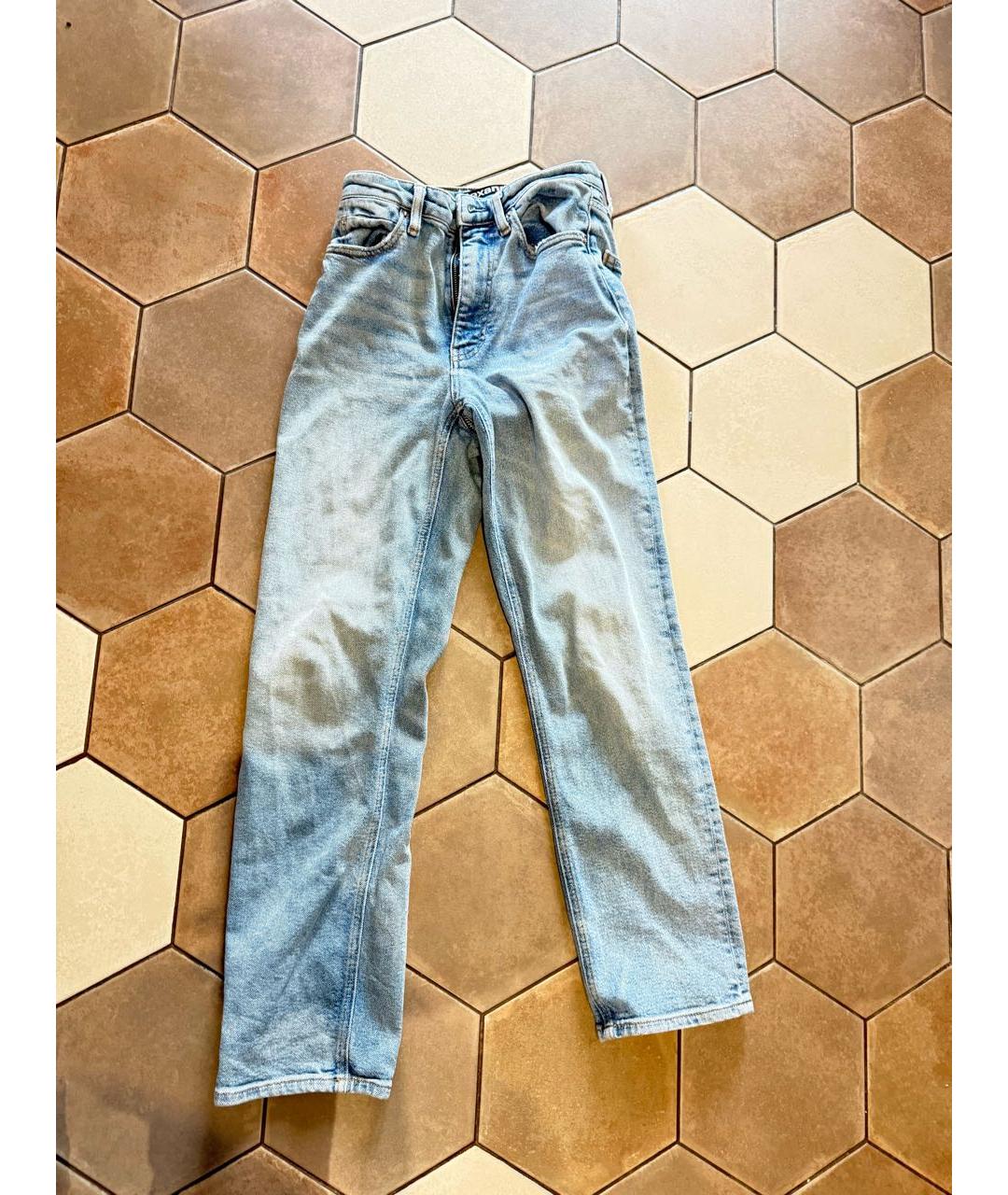 ALEXANDER WANG Синие хлопковые джинсы слим, фото 4