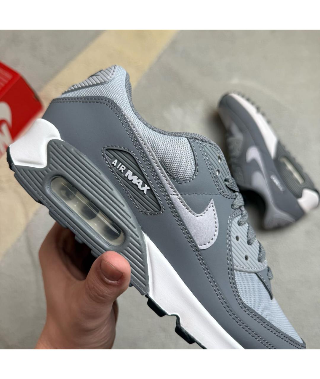 NIKE Серые кожаные низкие кроссовки / кеды, фото 5