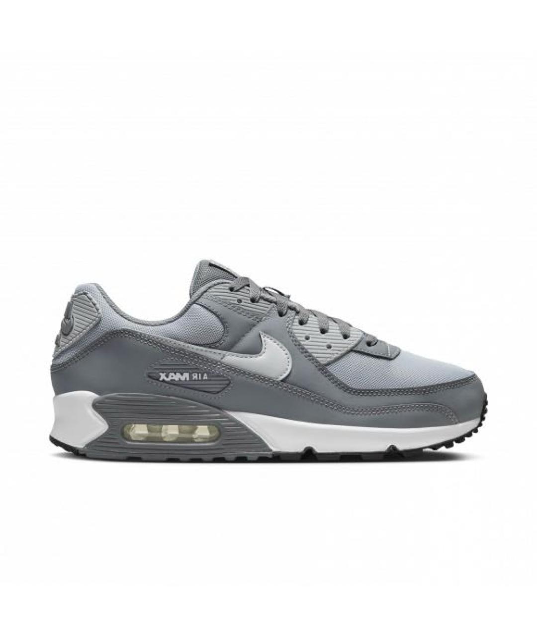 NIKE Серые кожаные низкие кроссовки / кеды, фото 1