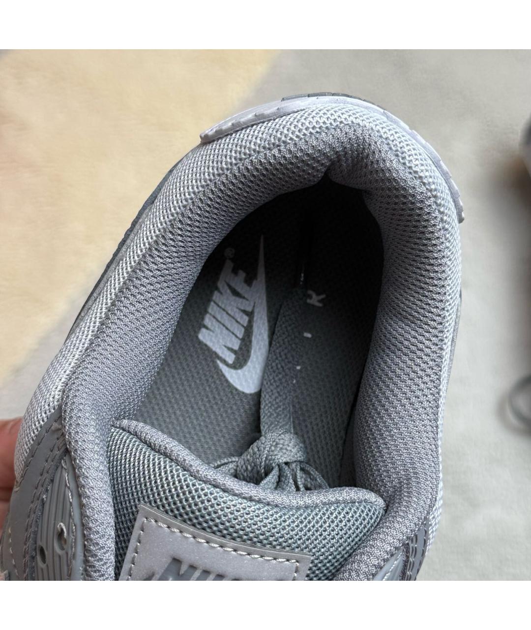 NIKE Серые кожаные низкие кроссовки / кеды, фото 8