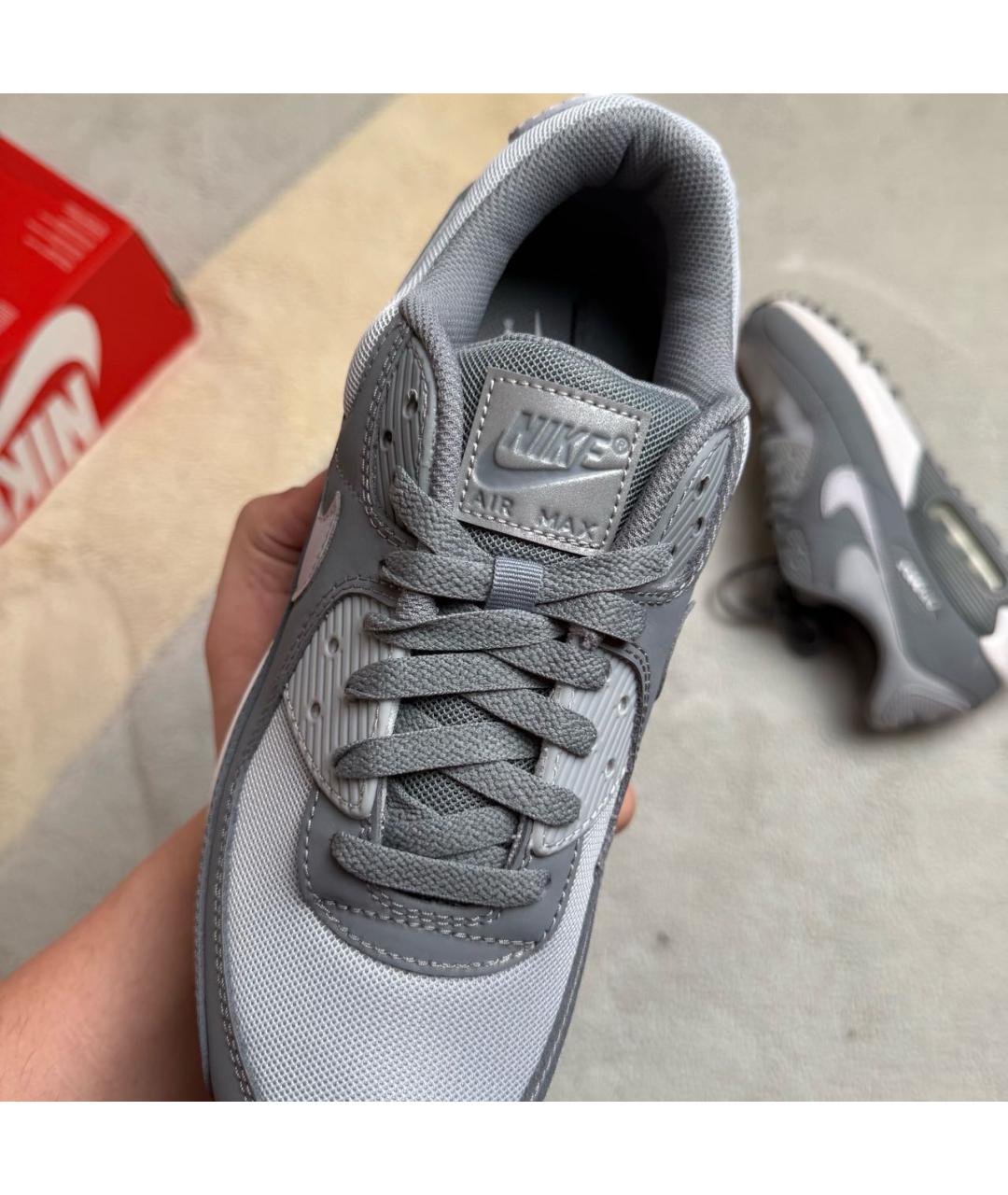 NIKE Серые кожаные низкие кроссовки / кеды, фото 7