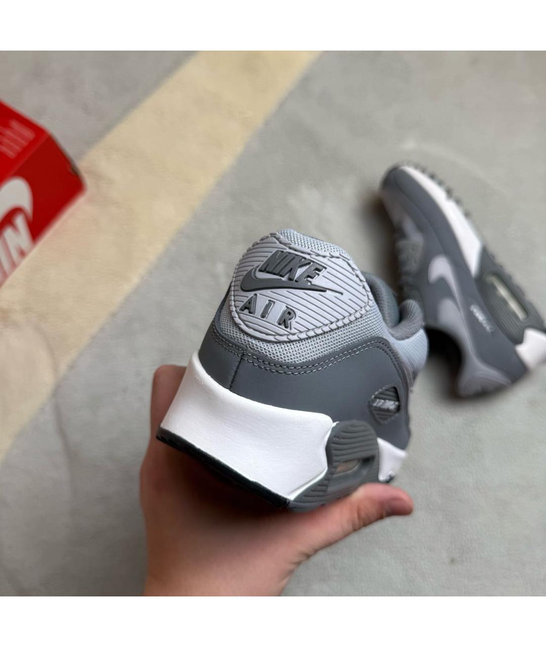 NIKE Серые кожаные низкие кроссовки / кеды, фото 3