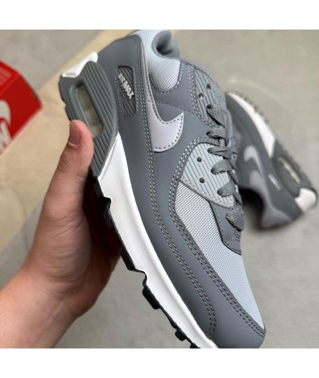 NIKE Серые кожаные низкие кроссовки / кеды, фото 6