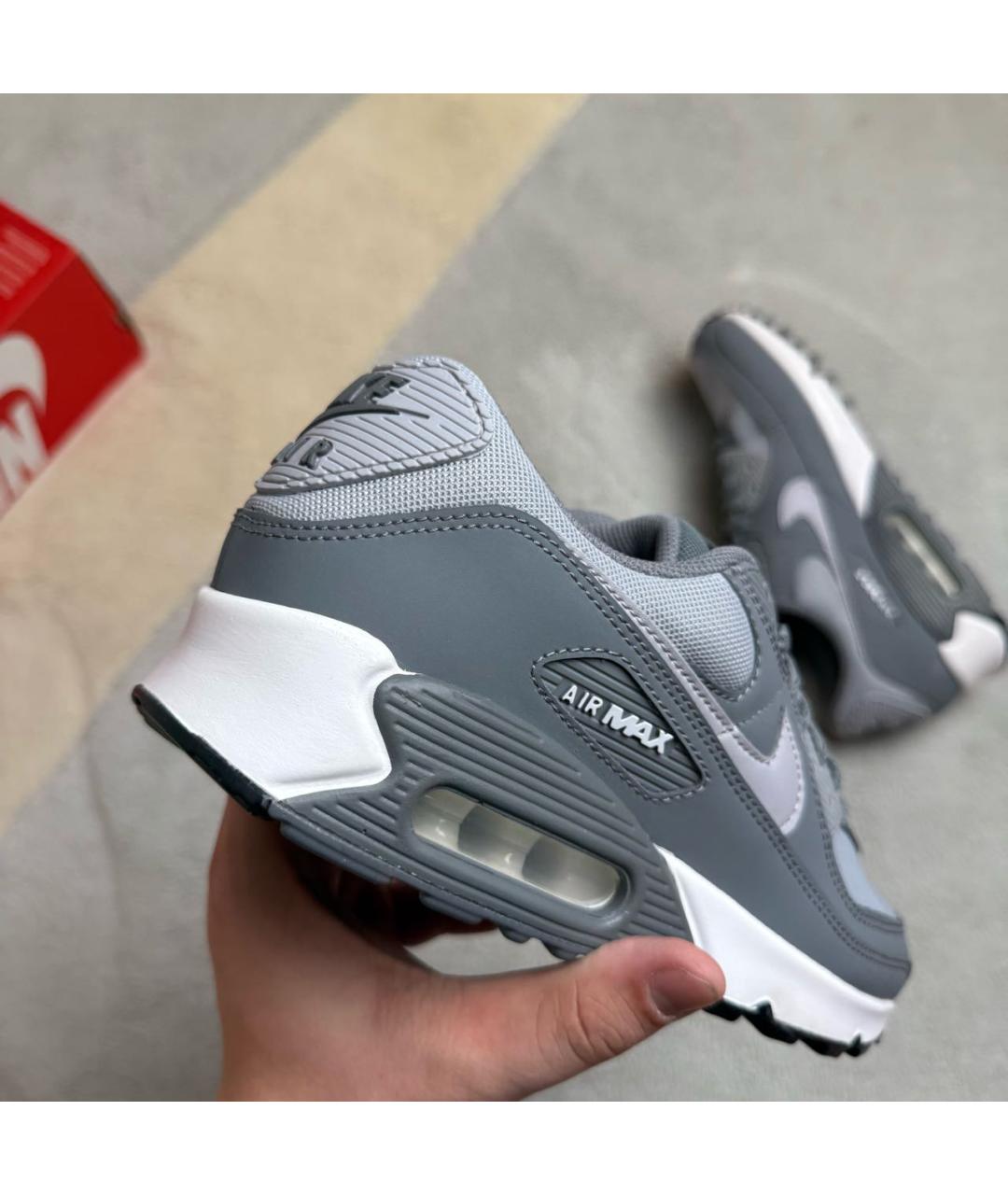 NIKE Серые кожаные низкие кроссовки / кеды, фото 4