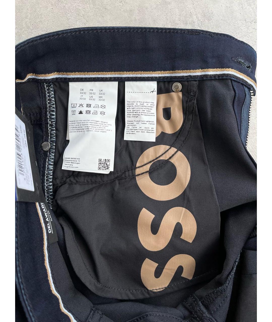 HUGO BOSS Темно-синие хлопковые брюки чинос, фото 5
