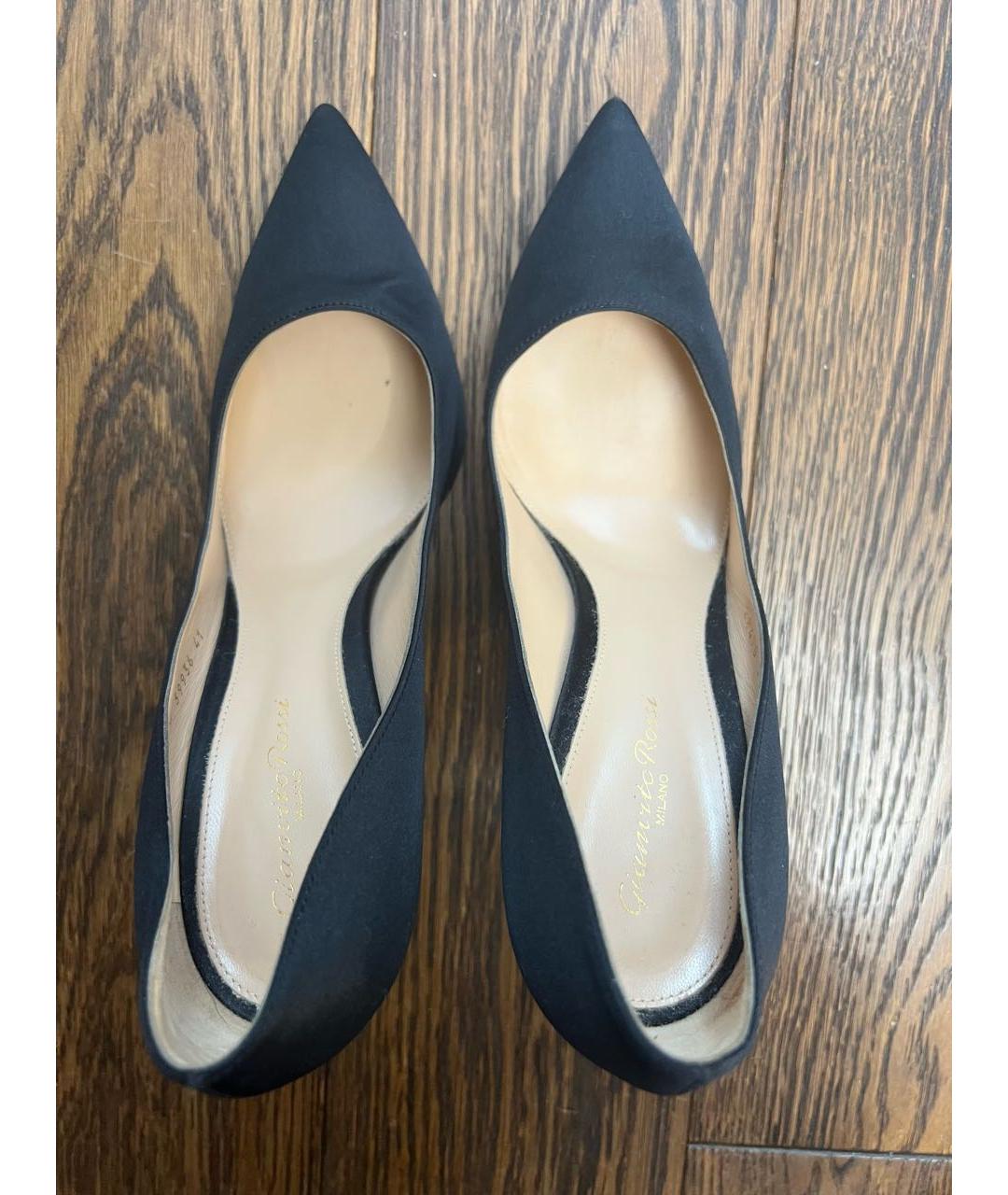 GIANVITO ROSSI Черные текстильные туфли, фото 3
