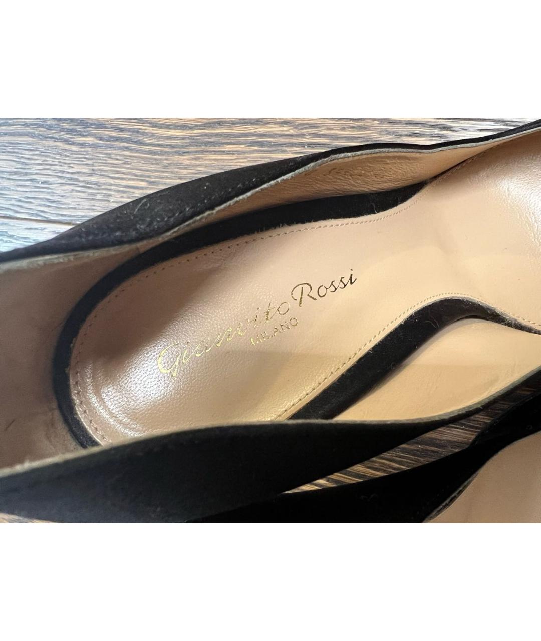GIANVITO ROSSI Черные текстильные туфли, фото 5