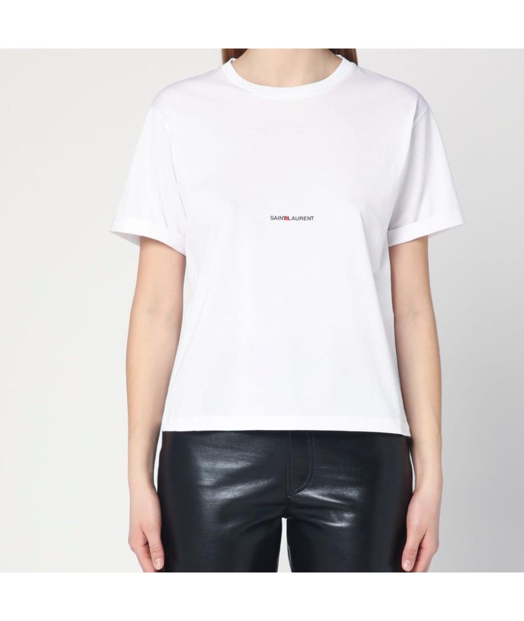 SAINT LAURENT Белая хлопковая футболка, фото 3
