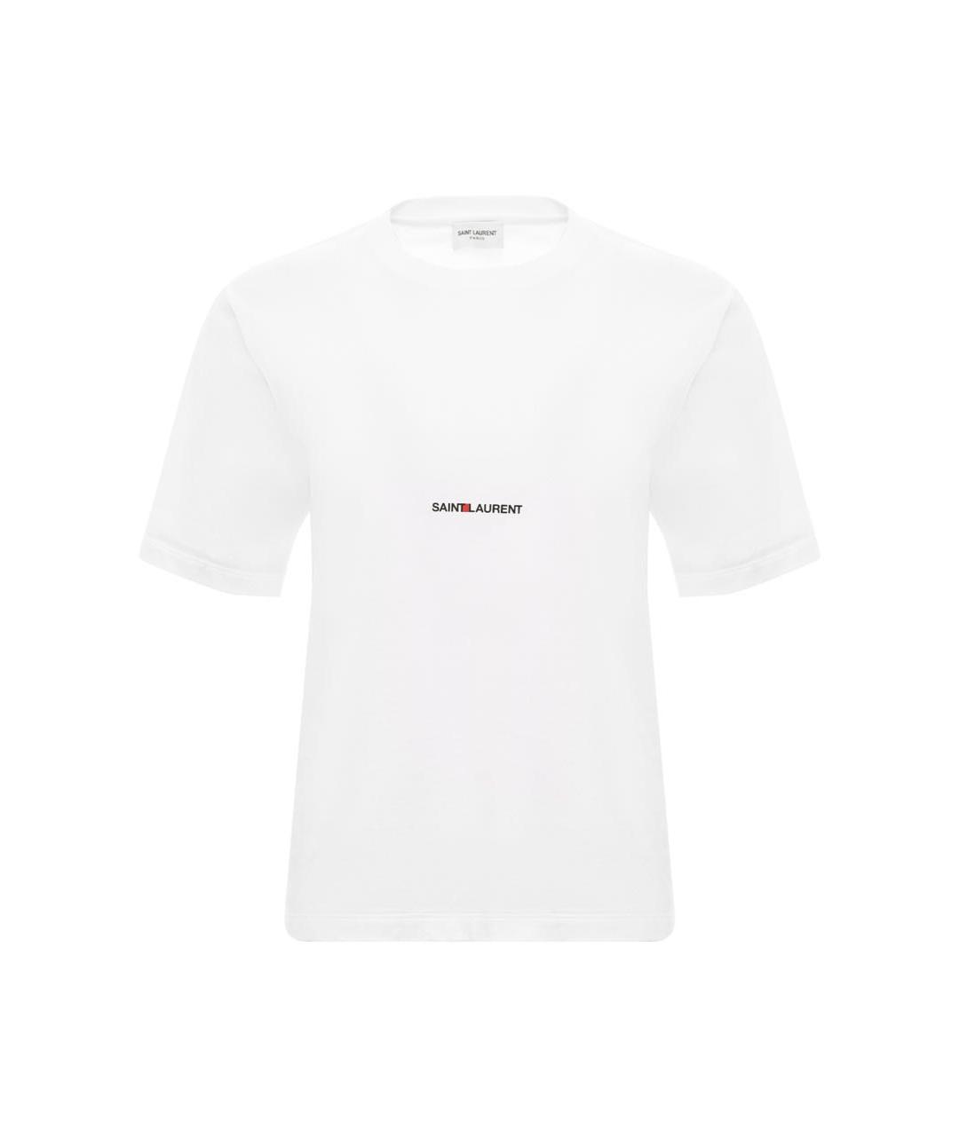 SAINT LAURENT Белая хлопковая футболка, фото 7