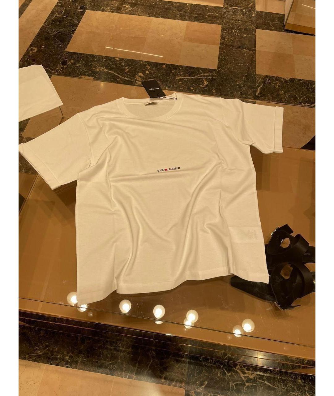 SAINT LAURENT Белая хлопковая футболка, фото 4