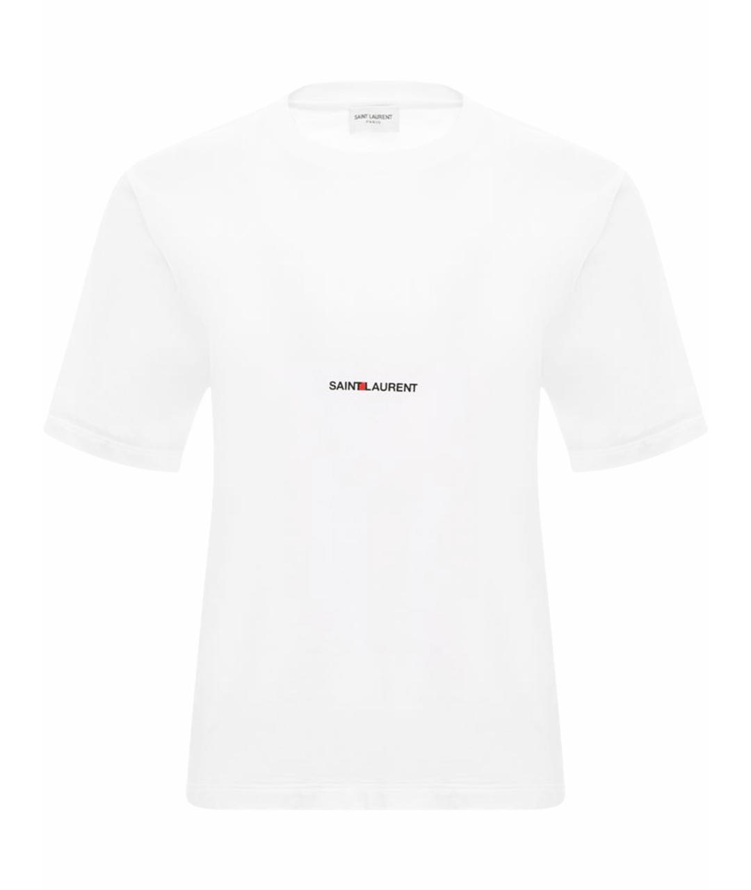 SAINT LAURENT Белая хлопковая футболка, фото 1
