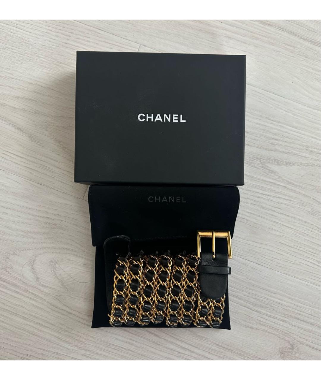 CHANEL Черный кожаный ремень, фото 2