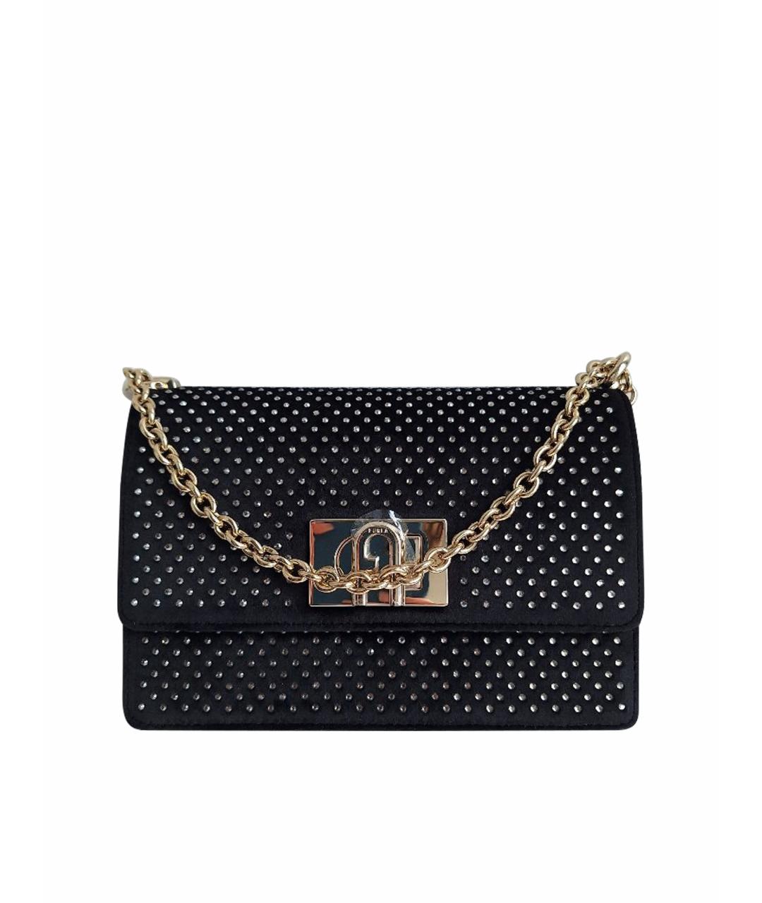 FURLA Черная тканевая сумка через плечо, фото 1