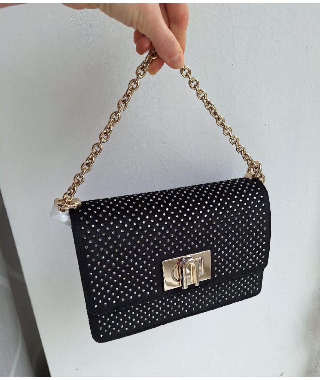 FURLA Черная тканевая сумка через плечо, фото 2