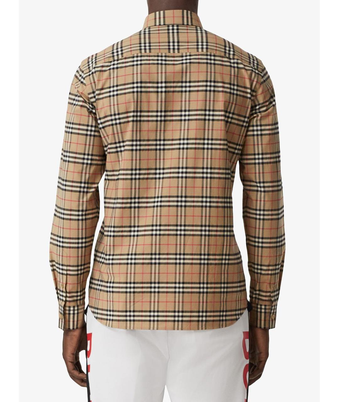 BURBERRY Бежевая хлопковая рубашка, фото 3