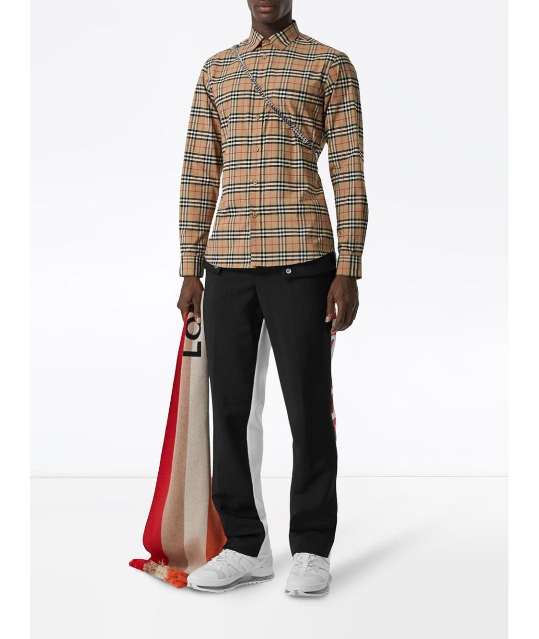 BURBERRY Бежевая хлопковая рубашка, фото 5