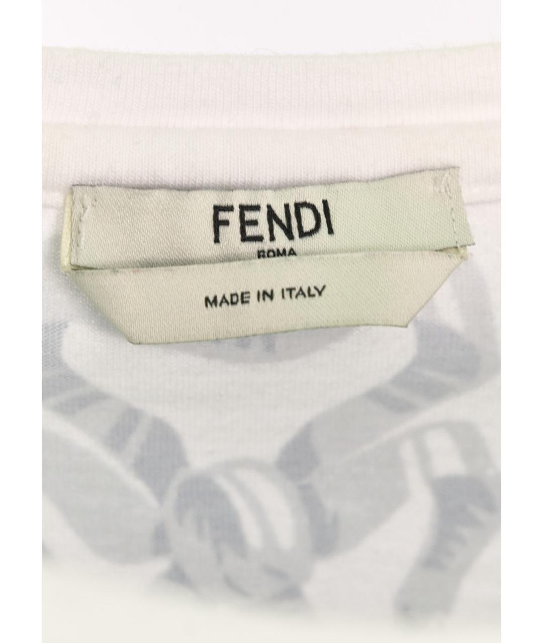 FENDI Белая хлопковая футболка, фото 3