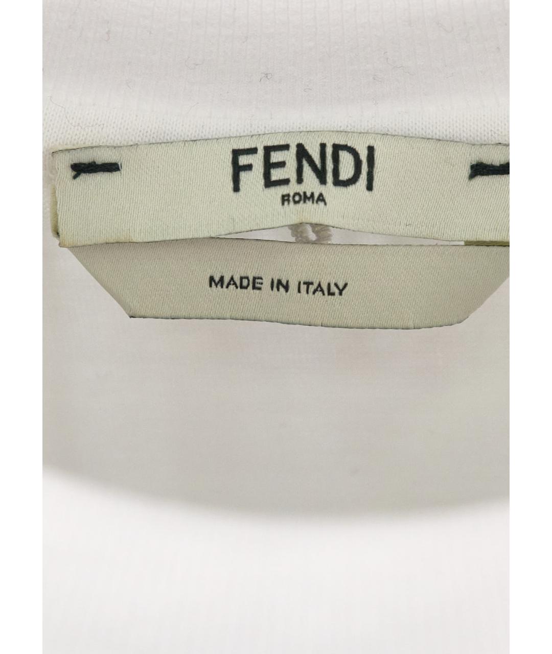 FENDI Белая хлопковая футболка, фото 3