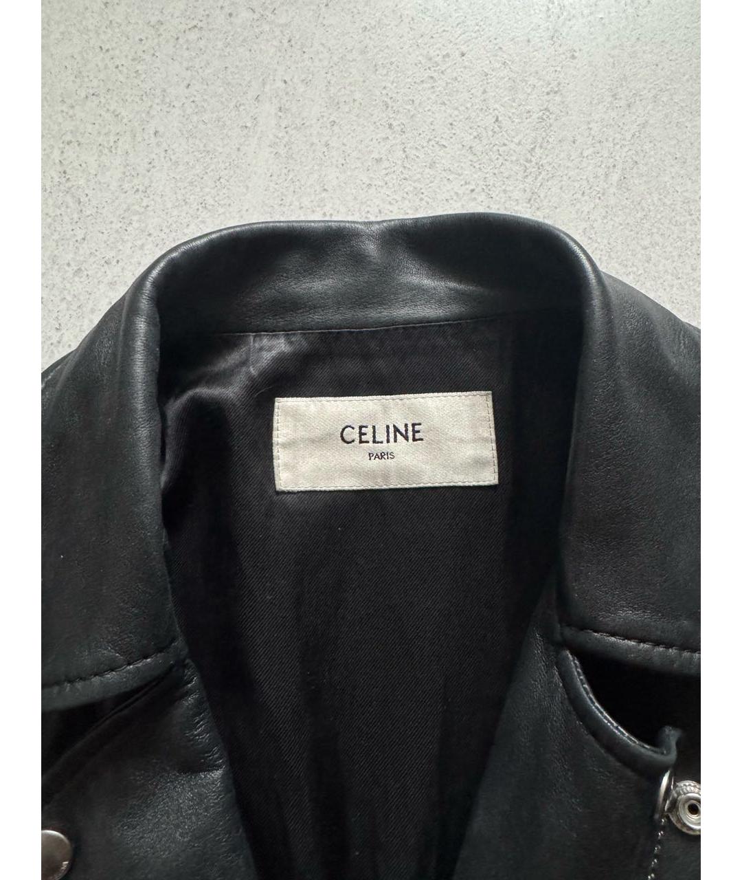 CELINE Черная кожаная куртка, фото 3