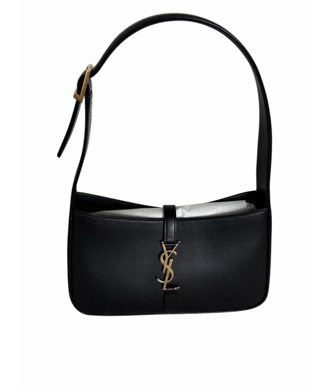 SAINT LAURENT Черная кожаная сумка с короткими ручками, фото 1