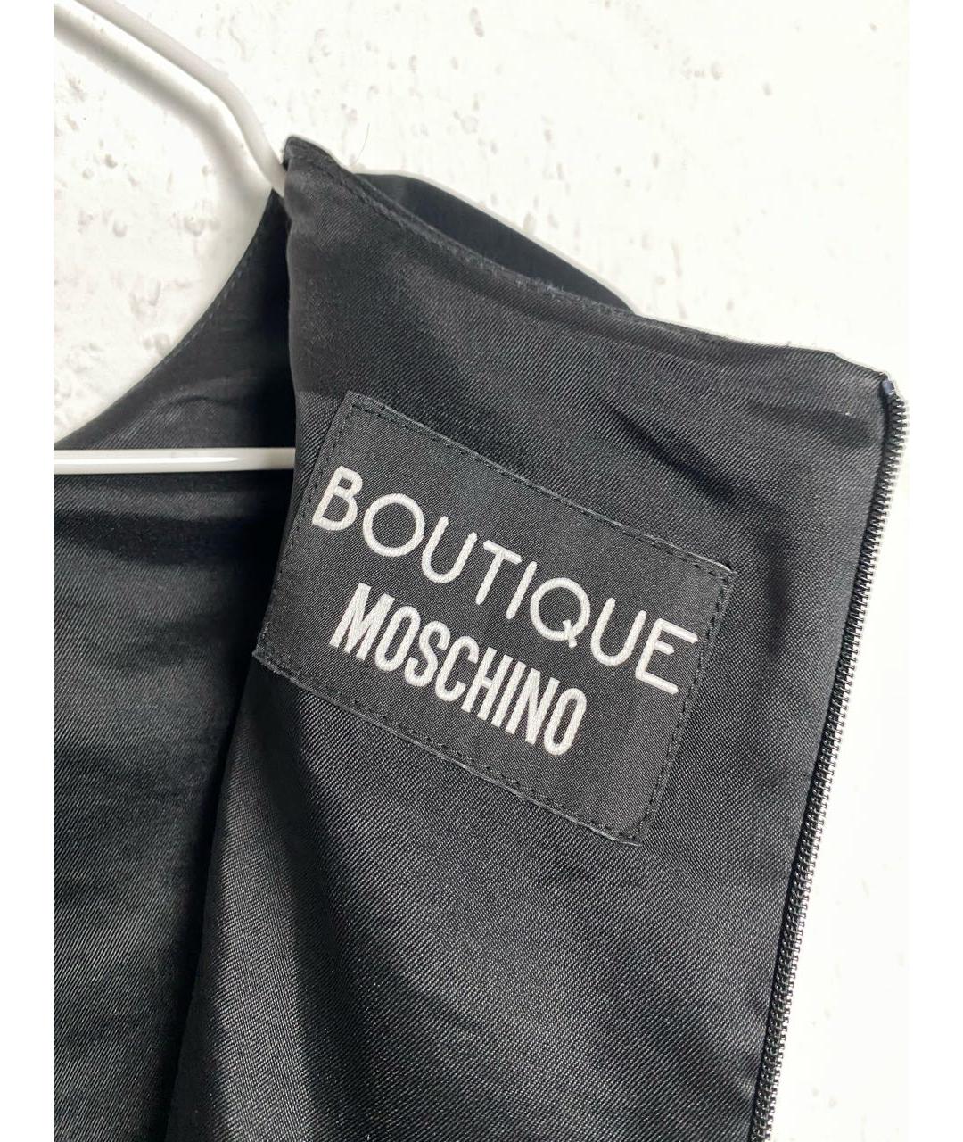 BOUTIQUE MOSCHINO Черное ацетатное повседневное платье, фото 6