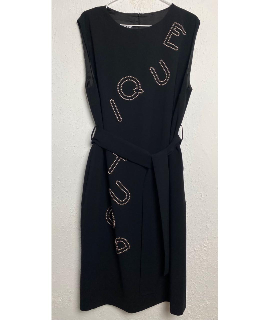 BOUTIQUE MOSCHINO Черное ацетатное повседневное платье, фото 4