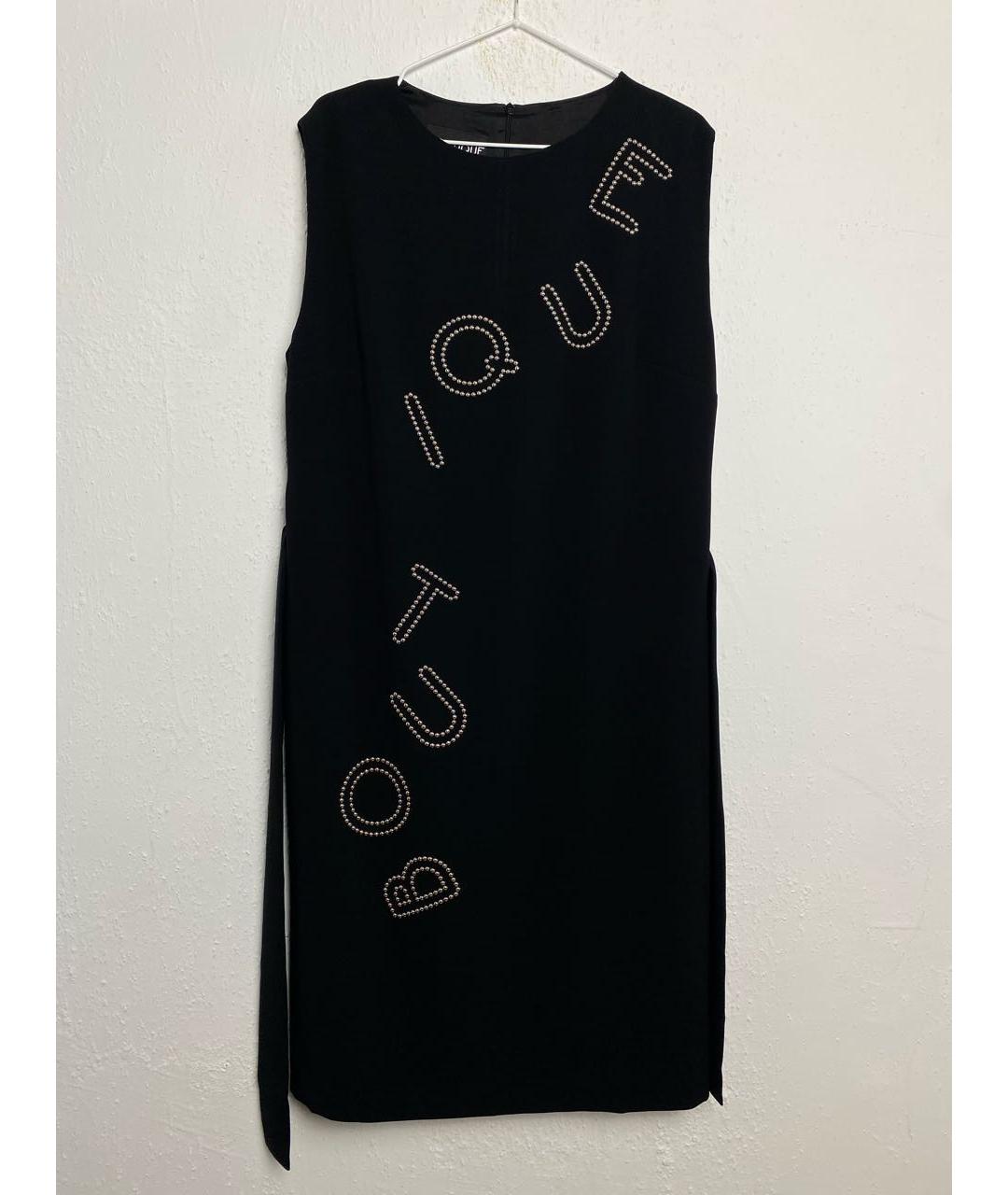 BOUTIQUE MOSCHINO Черное ацетатное повседневное платье, фото 2