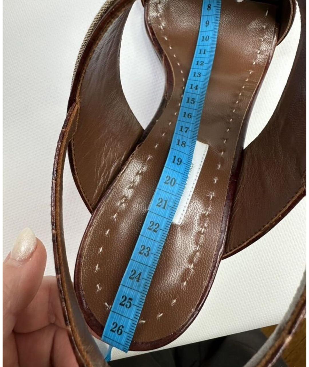 MAX MARA Коричневые кожаные босоножки, фото 5
