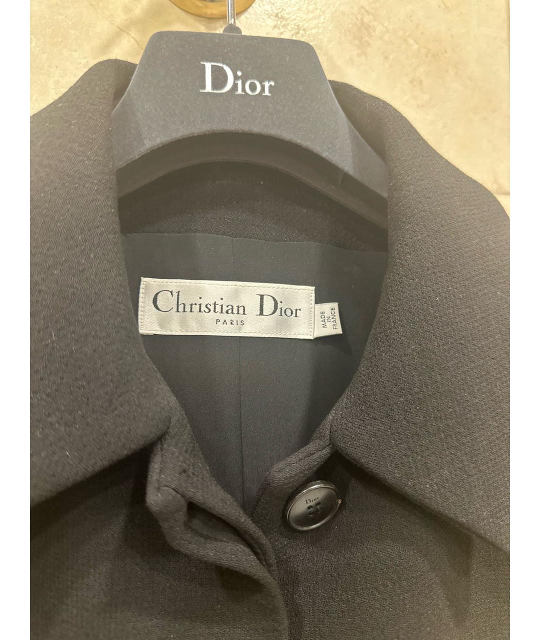 CHRISTIAN DIOR Черное шерстяное пальто, фото 3