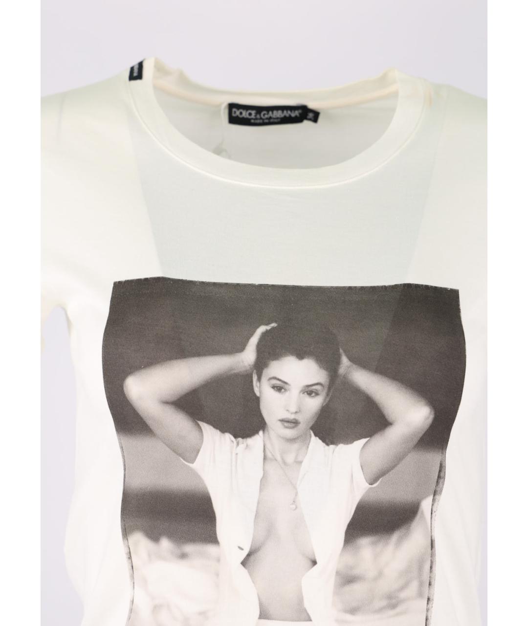 DOLCE&GABBANA Белая хлопковая футболка, фото 4