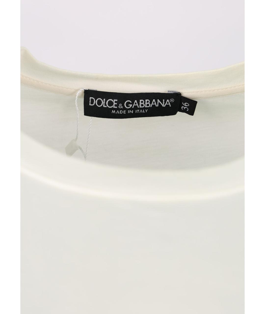 DOLCE&GABBANA Белая хлопковая футболка, фото 3