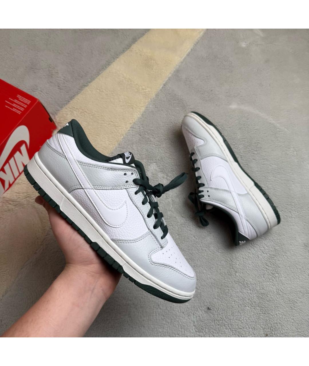NIKE Серые кожаные низкие кроссовки / кеды, фото 2