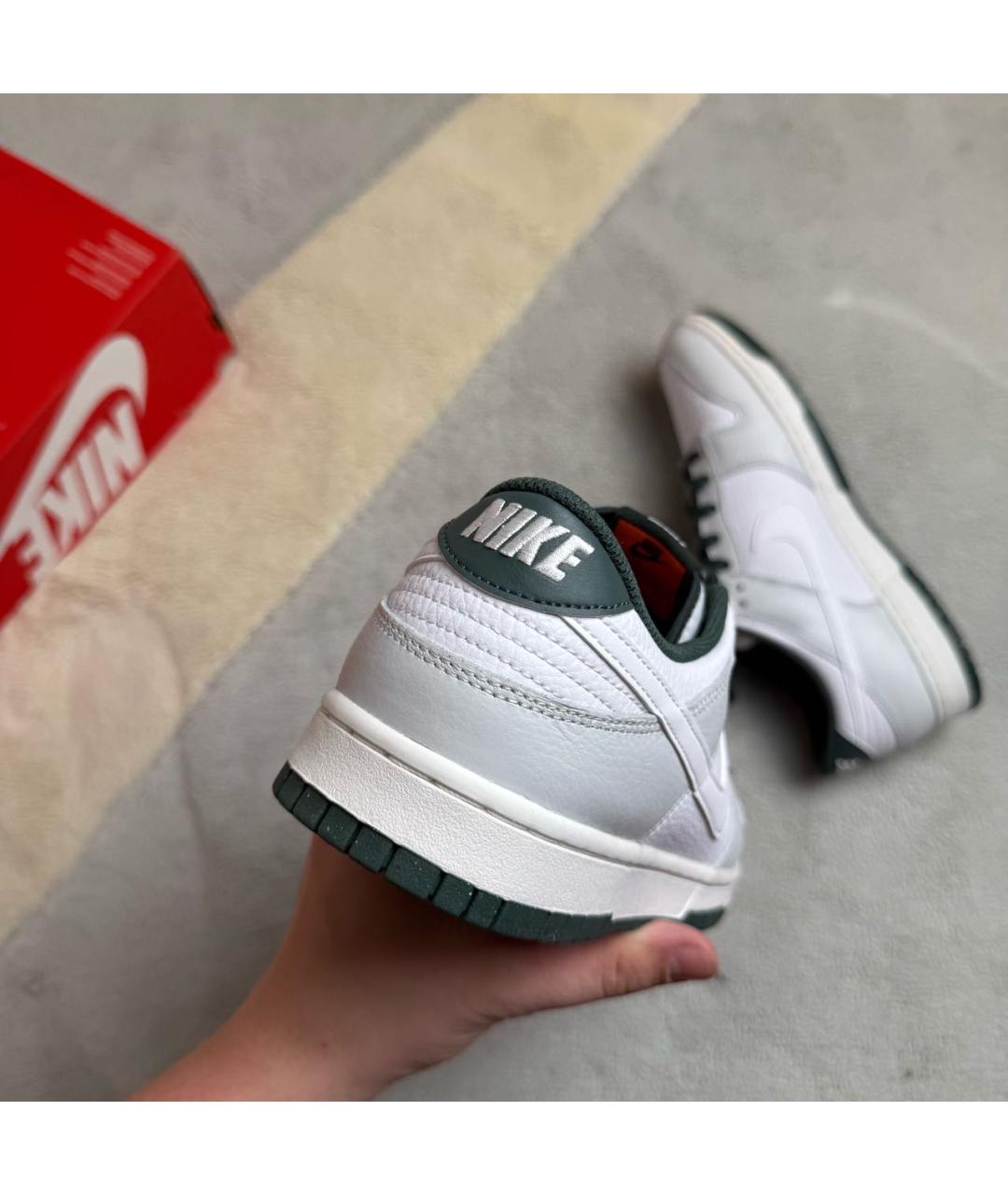 NIKE Серые кожаные низкие кроссовки / кеды, фото 3