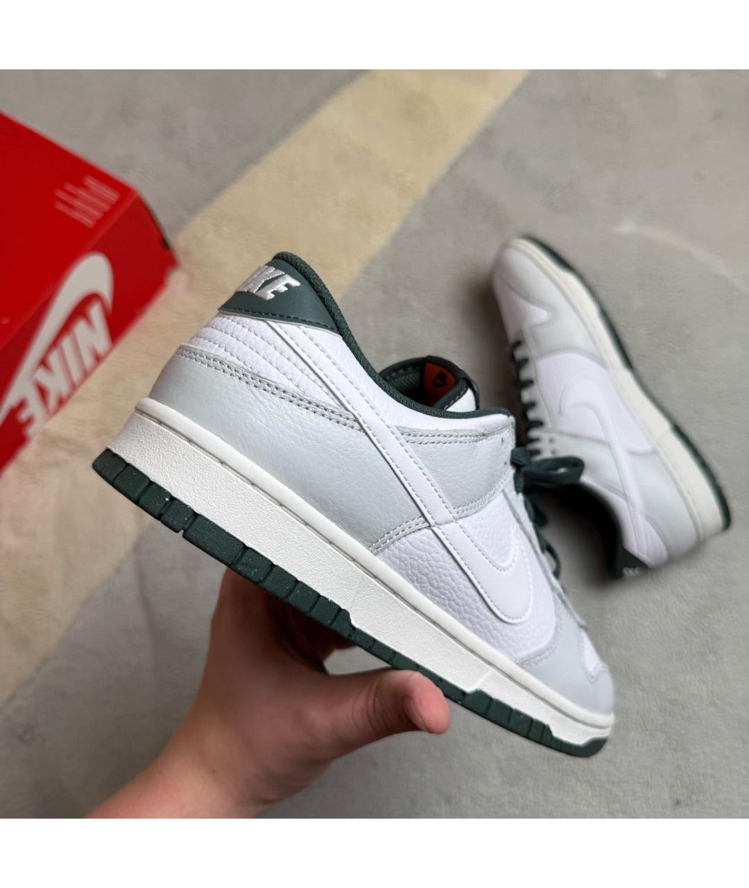 NIKE Серые кожаные низкие кроссовки / кеды, фото 4