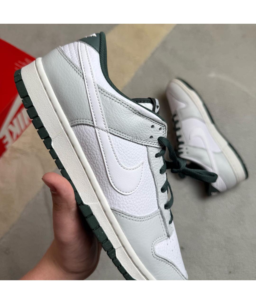 NIKE Серые кожаные низкие кроссовки / кеды, фото 5