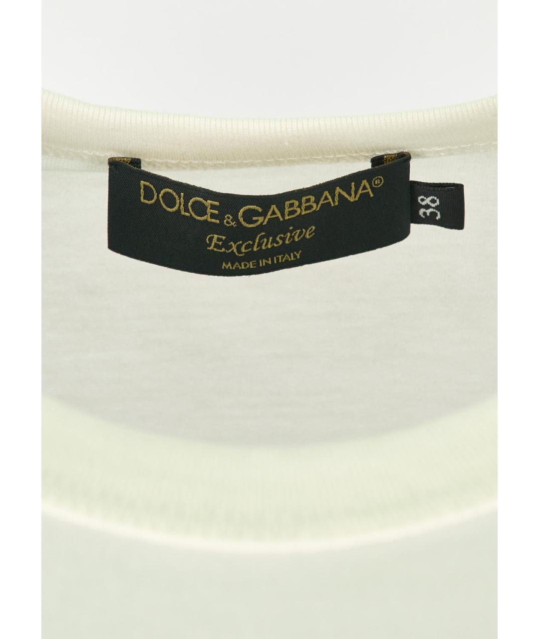 DOLCE&GABBANA Белая хлопковая футболка, фото 3