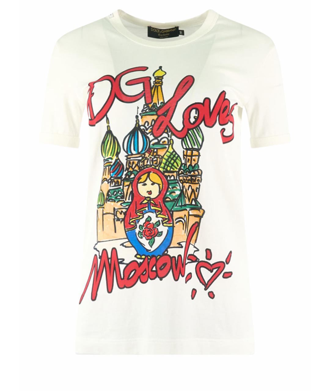 DOLCE&GABBANA Белая хлопковая футболка, фото 1