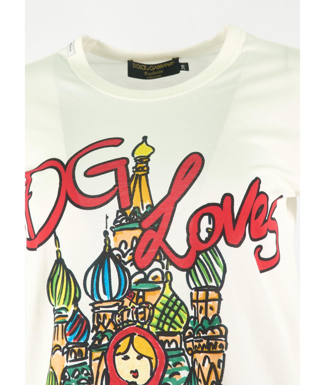DOLCE&GABBANA Белая хлопковая футболка, фото 4