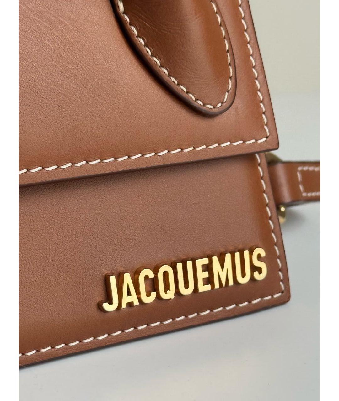 JACQUEMUS Оранжевая кожаная сумка через плечо, фото 6