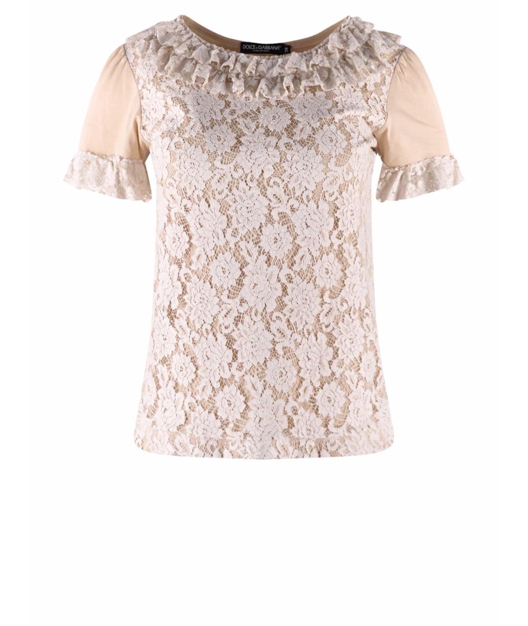DOLCE&GABBANA Бежевая хлопковая футболка, фото 1