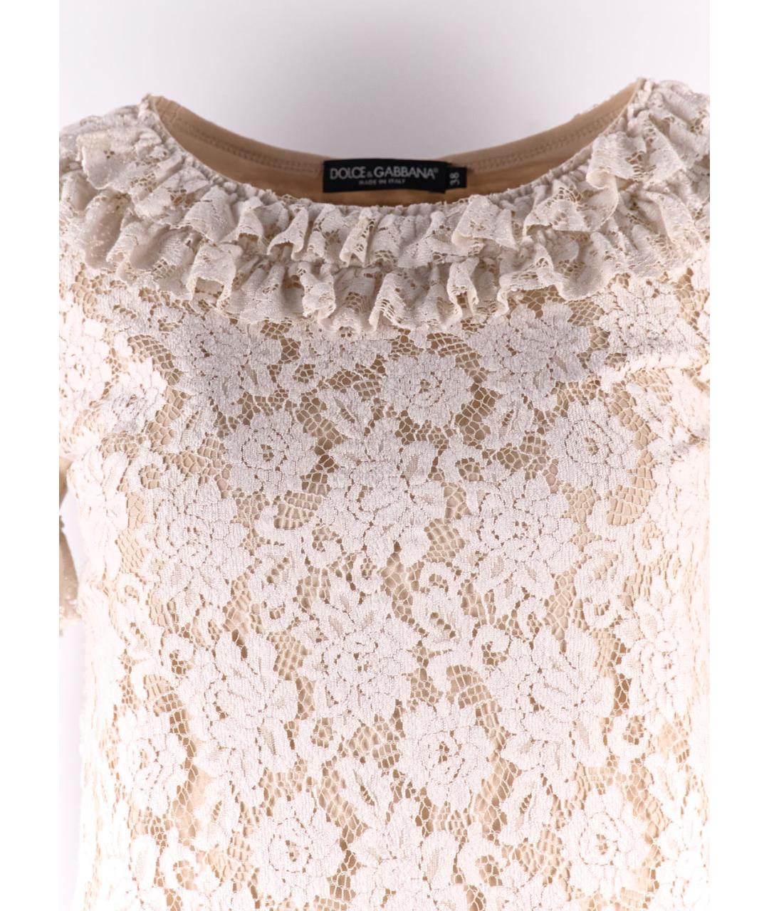 DOLCE&GABBANA Бежевая хлопковая футболка, фото 4